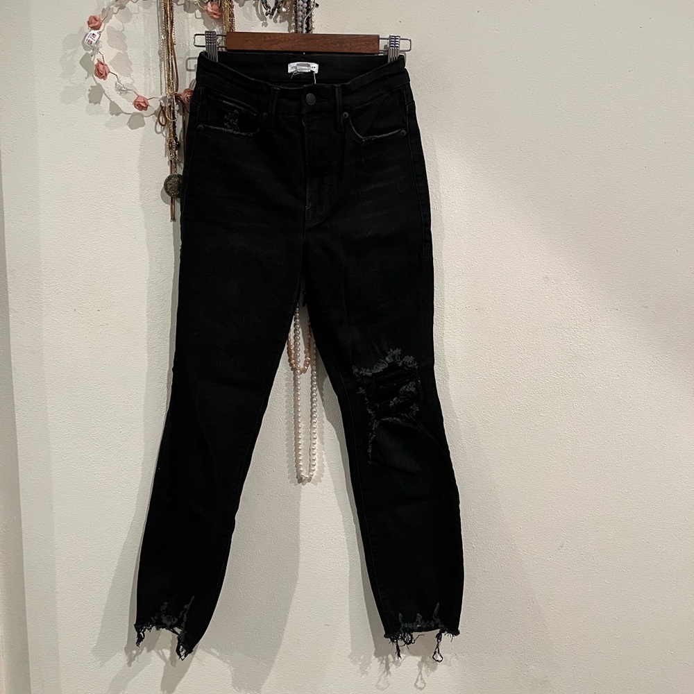 Good American Distressed Black Jeans